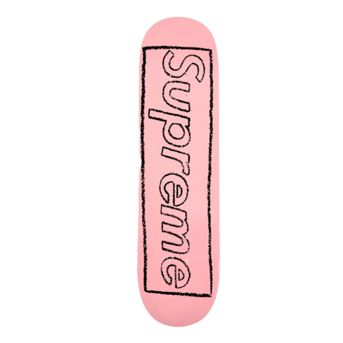 Supreme KAWS Chalk Logo Skateboard Deck Pink