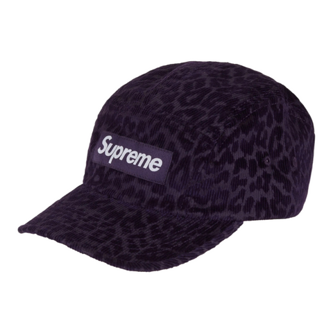 Supreme Leopard Corduroy Camp Cap Purple