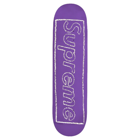 Supreme KAWS Chalk Logo Skateboard Deck Purple