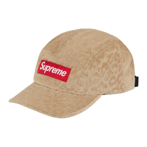 Supreme Leopard Corduroy Camp Cap Beige