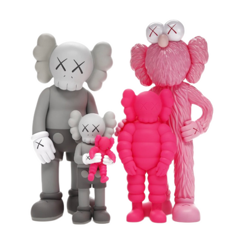 KAWS Family Vinyl Figures Grey/Pink